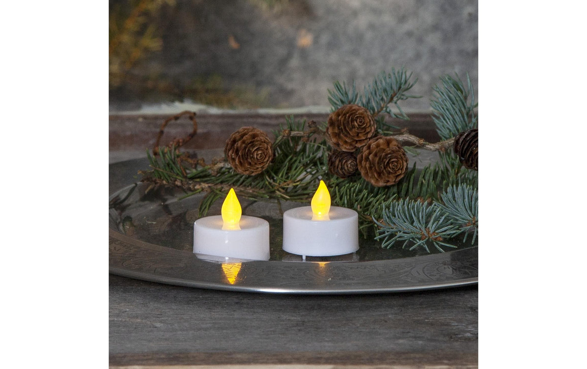 Star Trading Paulo LED-Teelicht – Ø 4 × 4 cm – Kunststoff, Weiss – 2-teilig