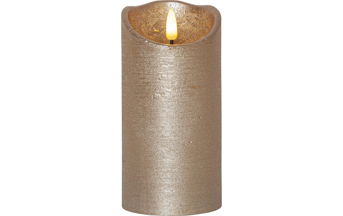 Star Trading LED-Kerze – Ø 7,5 × 15 cm – Kunststoff, Gold
