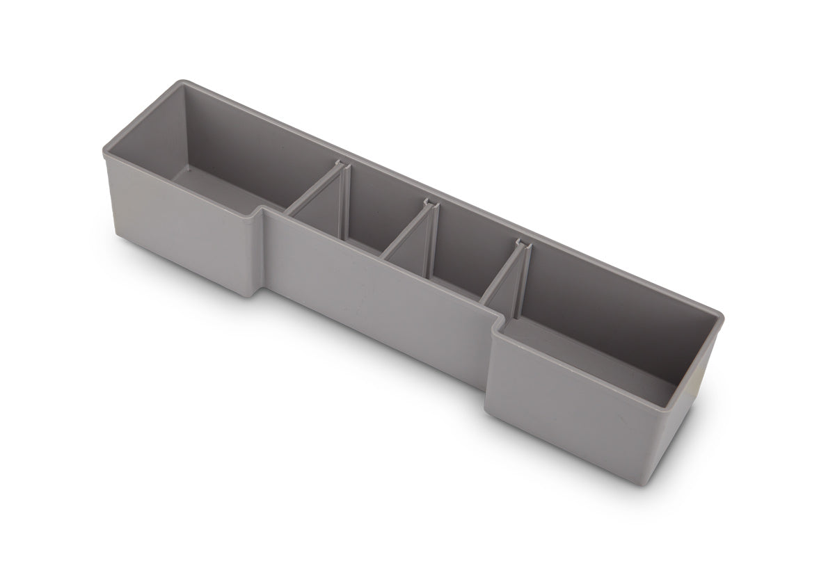 L-BOXX U3 Insetboxenset 6-teilig – mit Trennwänden, 4 Fächer, grau, B 312 × H 63 × T 71 mm