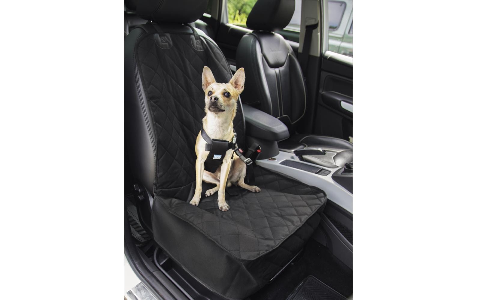 Nobby Autositz-Schondecke – wasserfest, Push-Lock-Verschluss, Handwäsche 30 °C – 47 × 102 cm – schwarz