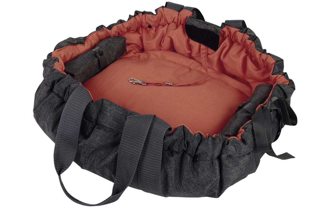 Nobby Weicher Haustierträger – für Katze, Hund – bis 8 kg, 69 × 22 × 28 cm – grau/terracotta