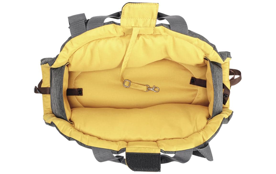 Nobby Haustierträger SHELLY – waschbar bei 30 °C, Klettverschluss – für Hund – 72 × 55 cm – grau-senf