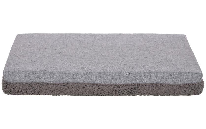 Petlando Orthopädisches Hunde-Bett – 70 × 100 × 17 cm, Schaumfüllung, abnehmbarer Kunstfellbezug, Grau