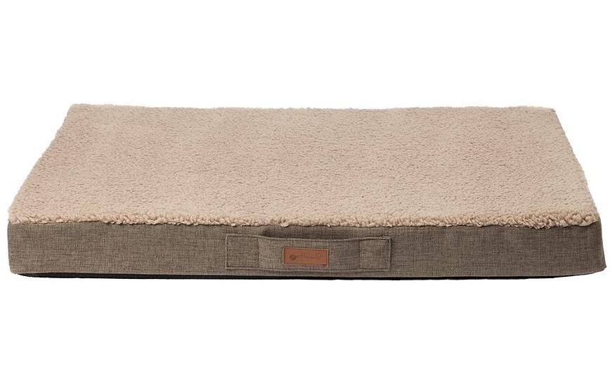Petlando Merano Ortho Hundebett – 72 × 50 × 8 cm, Schaumstoff, Abnehmbarer Bezug, Hellbraun