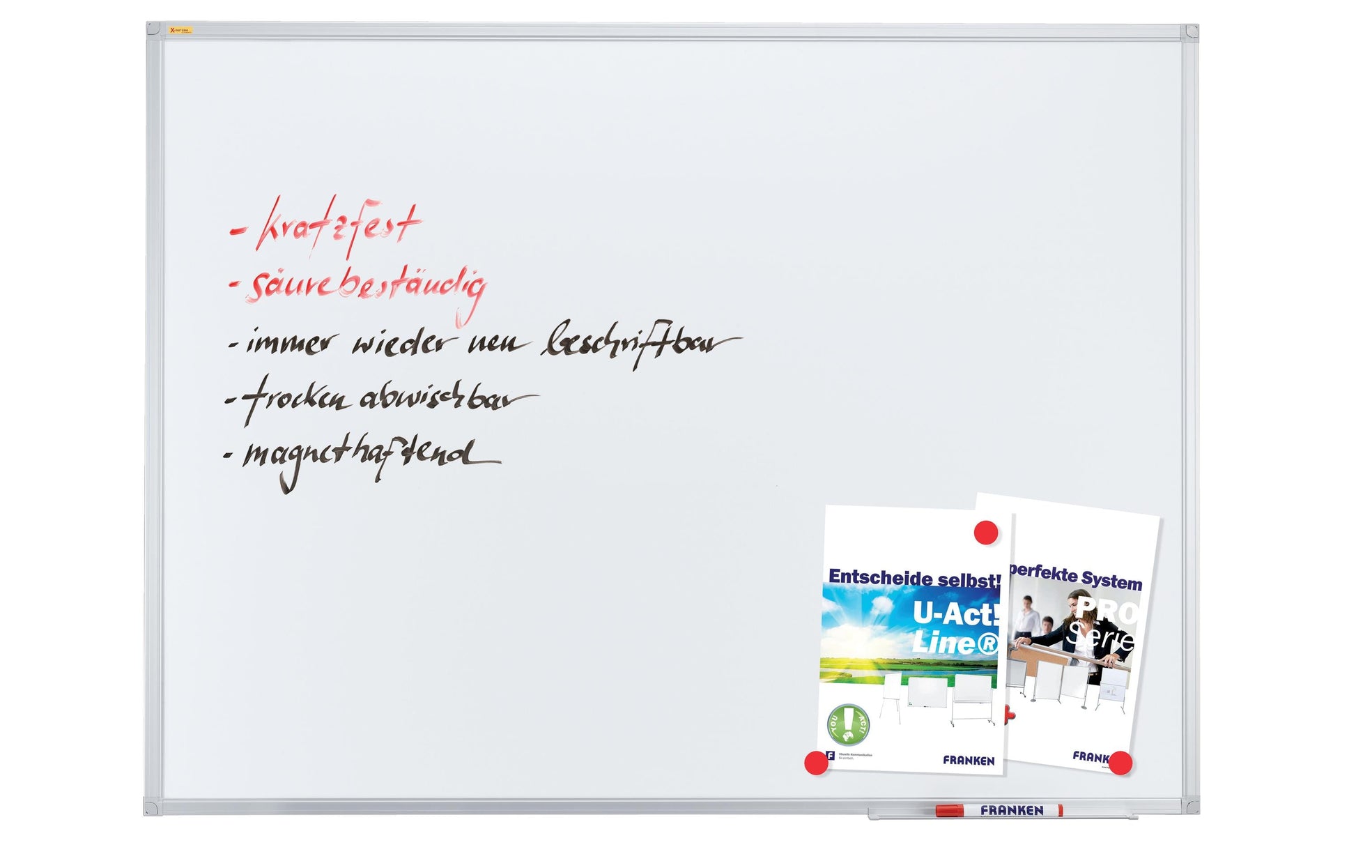 Franken X-traLine Whiteboard – Emaille, magnetisch – 60 × 45 cm