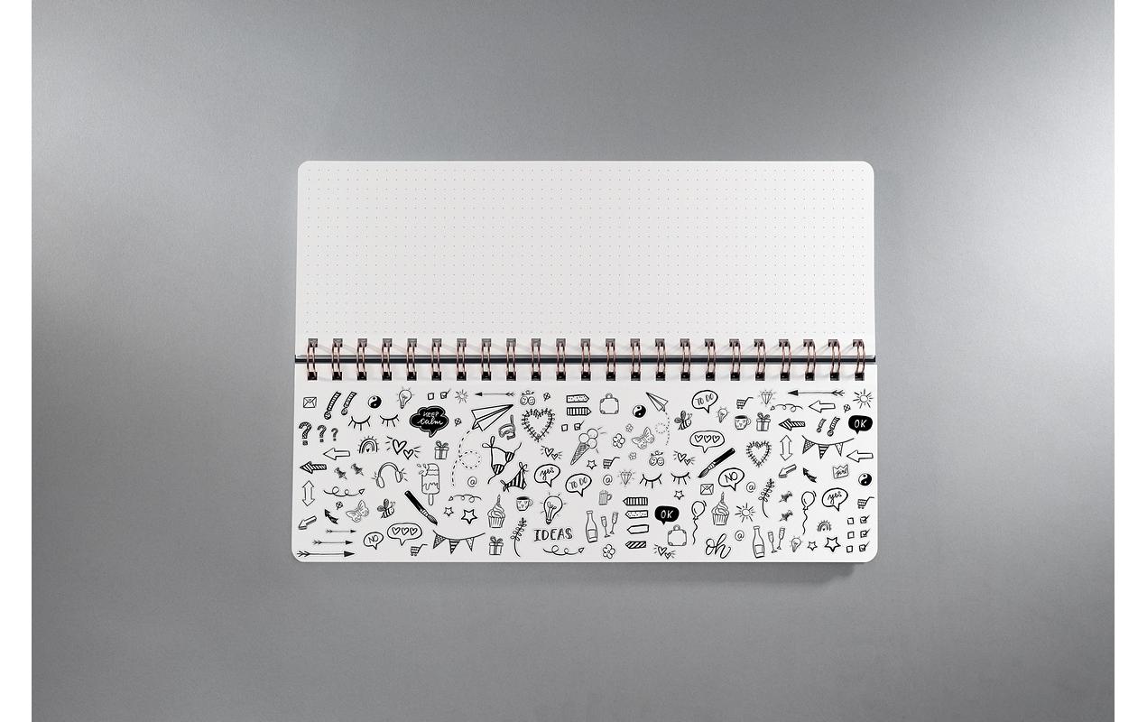 Sigel Jolie JP101 – Tischkalender ohne Jahr, Wochenplaner, 30 × 11,4 cm, Spiralbindung, Englisch, Apricot