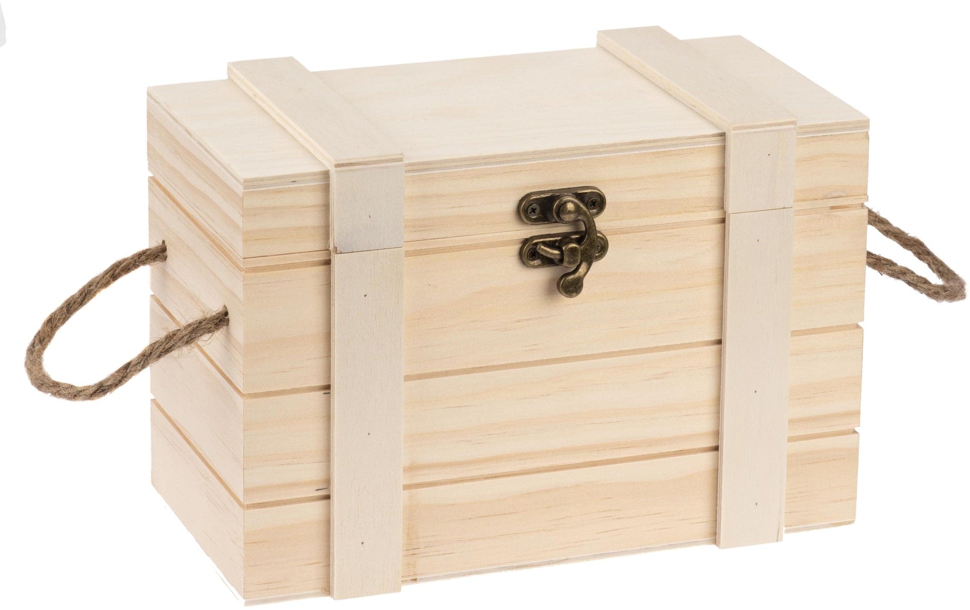 GLOREX Schatztruhe, Kiefer, Beige, 21 × 11 × 11,5 cm, 1 Stk., FSC