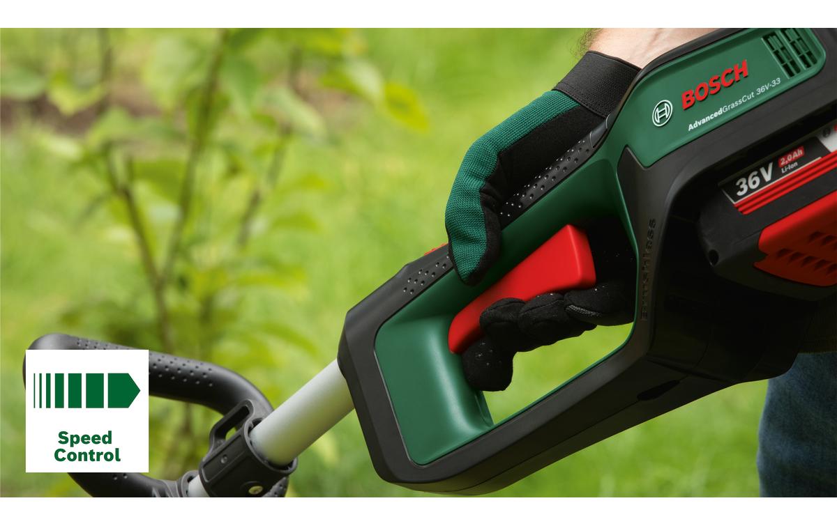 Bosch AdvancedGrassCut 36V-33 Akku-Rasentrimmer – 36 V – Schnittbreite 330 mm – 1×2,0 Ah & Ladegerät