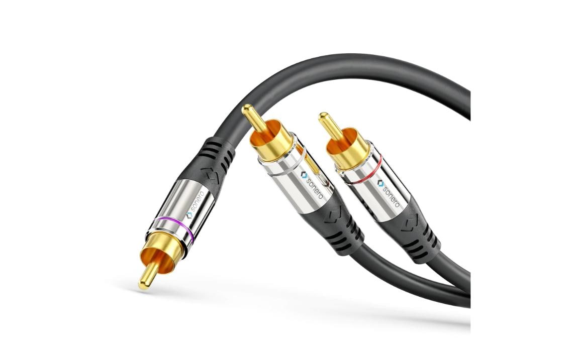 Sonero Cinch-Kabel (2×) – Cinch Stecker–2× Stecker – 7,5 m, vergoldete Stecker