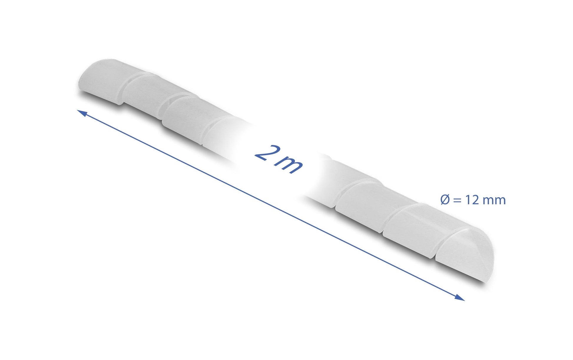DeLOCK Kabelschlauch, Ø 12 mm × 2 m, wiederverwendbar – transparent