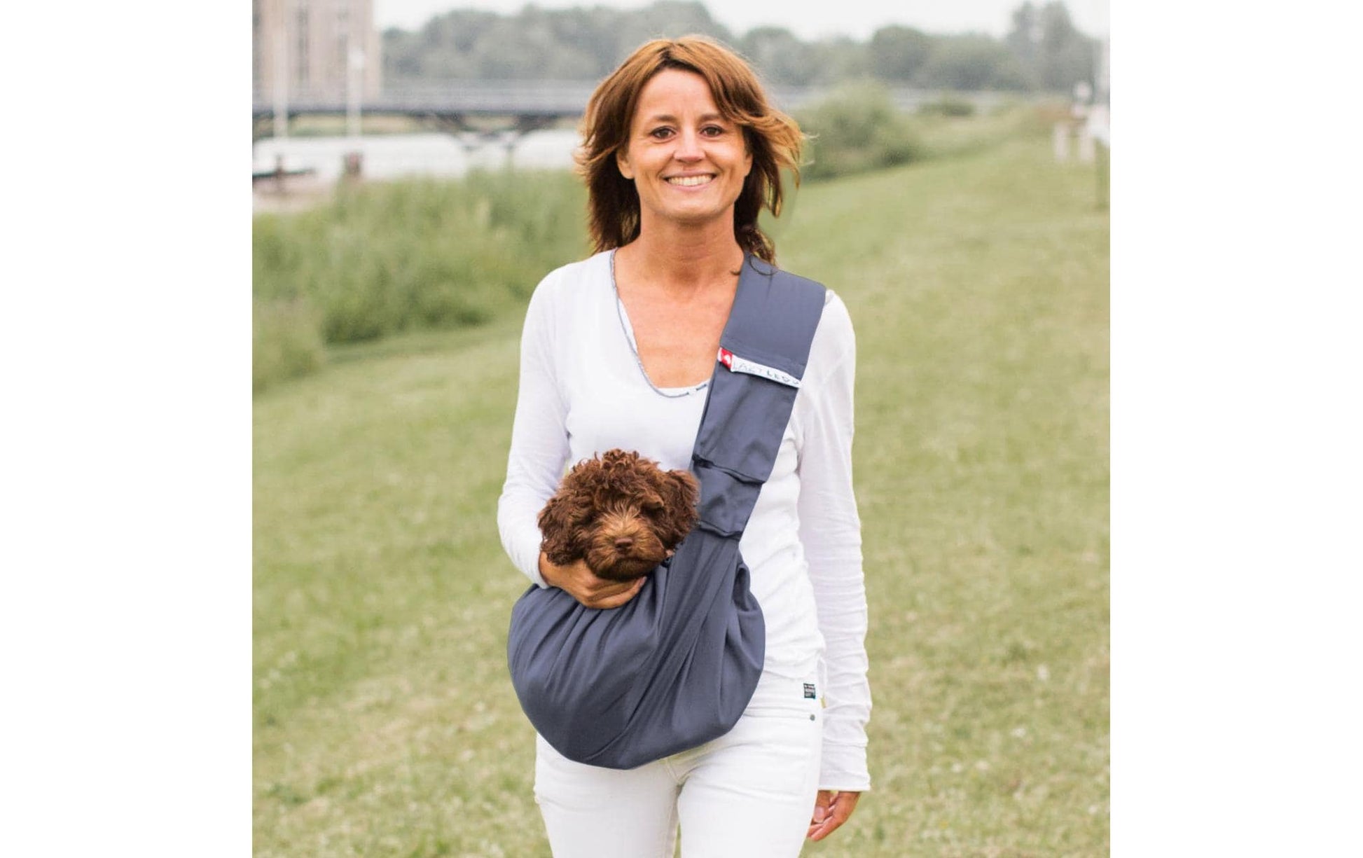 4lazylegs Tragetuch – belastbar bis 15 kg, waschbar bei 40 °C – für Hunde – 30 × 80 cm – blau – Baumwolle
