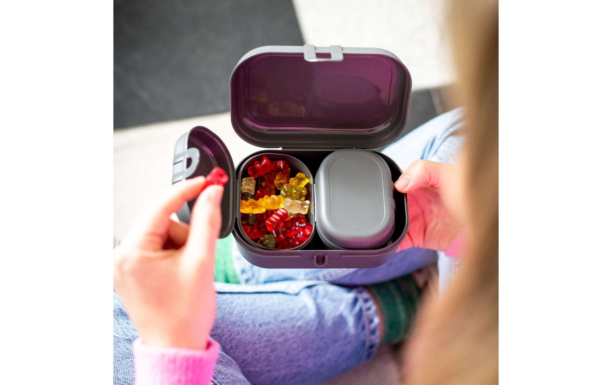 Koziol Lunchbox Pascal ready mini – 3er Set, 10,8 × 15,1 × 6,0 cm, Kunststoff (biozirkulär), spülmaschinenfest