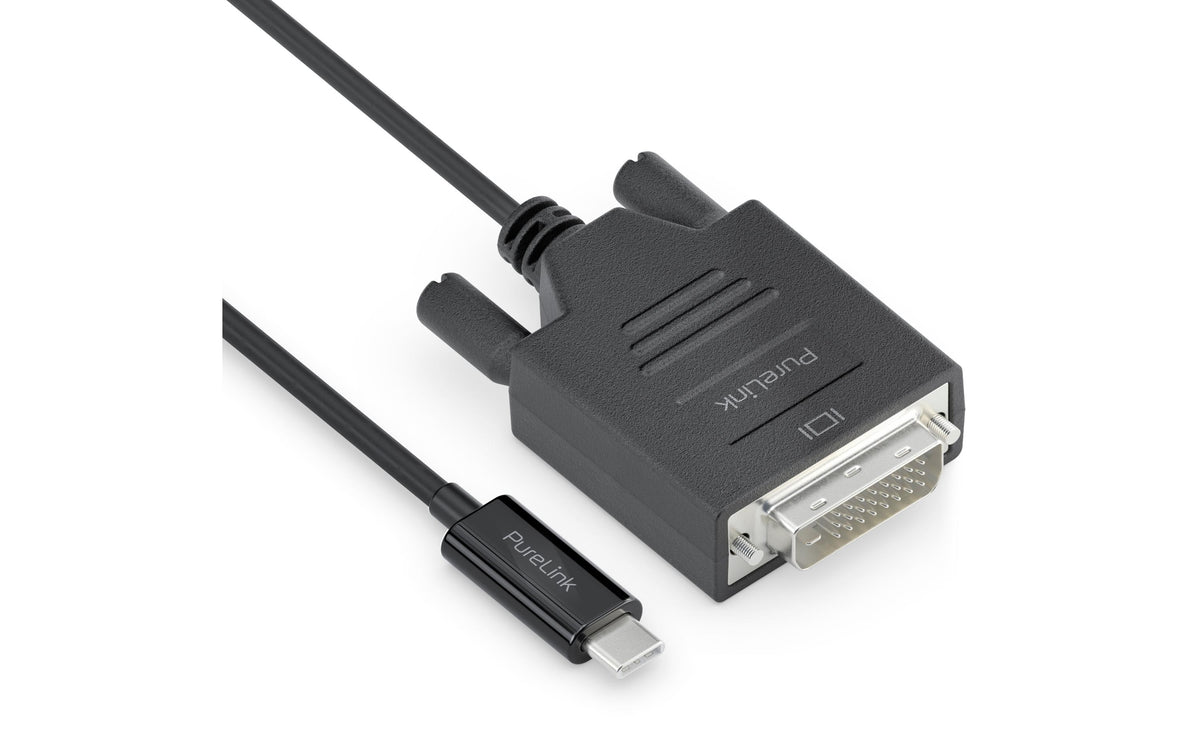 PureLink USB-C (Stecker) auf DVI-D (Stecker) Adapter, 1920×1200@60 Hz, 1,5 m, vergoldete Kontakte