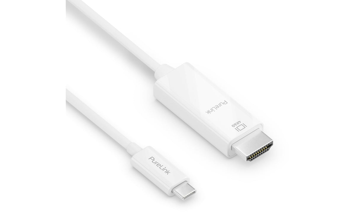 PureLink IS2200-015 USB-C zu HDMI Kabel – 4K (3840 × 2160) @ 60 Hz, 1,5 m, HDMI 2.0, DP Alt Mode, Weiss