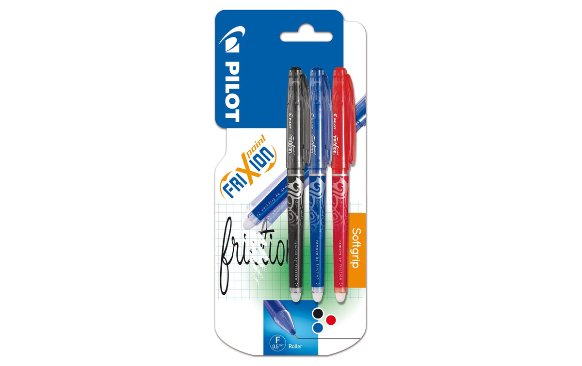 Pilot FriXion Point – Tintenroller, 0,25 mm, schwarz/blau/rot, radierbar – 3 Stk.
