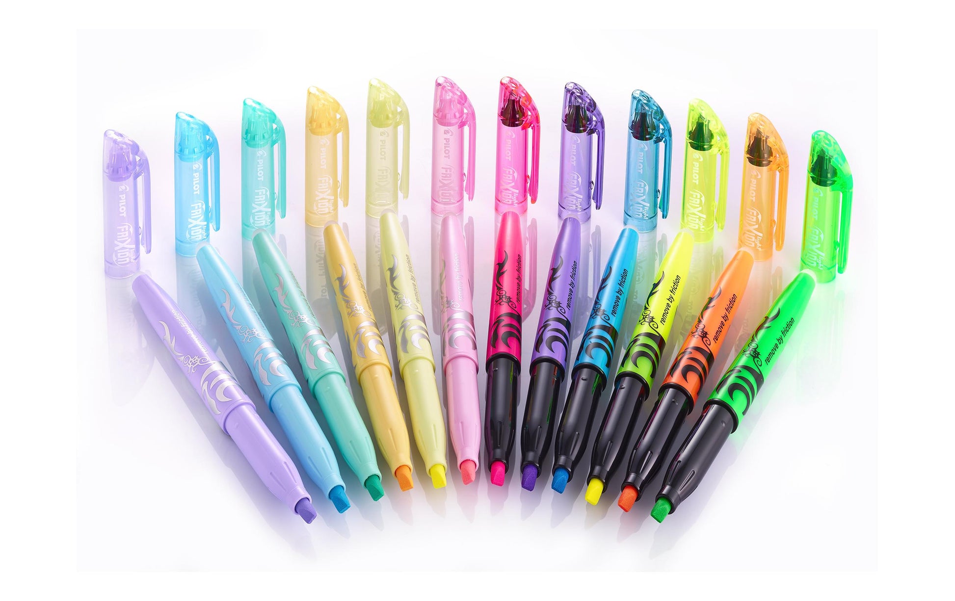 Pilot FriXion Light Textmarker – 6er Set, Farben: Grün/Pink/Gelb, Spitze 3,3 mm, radierbar