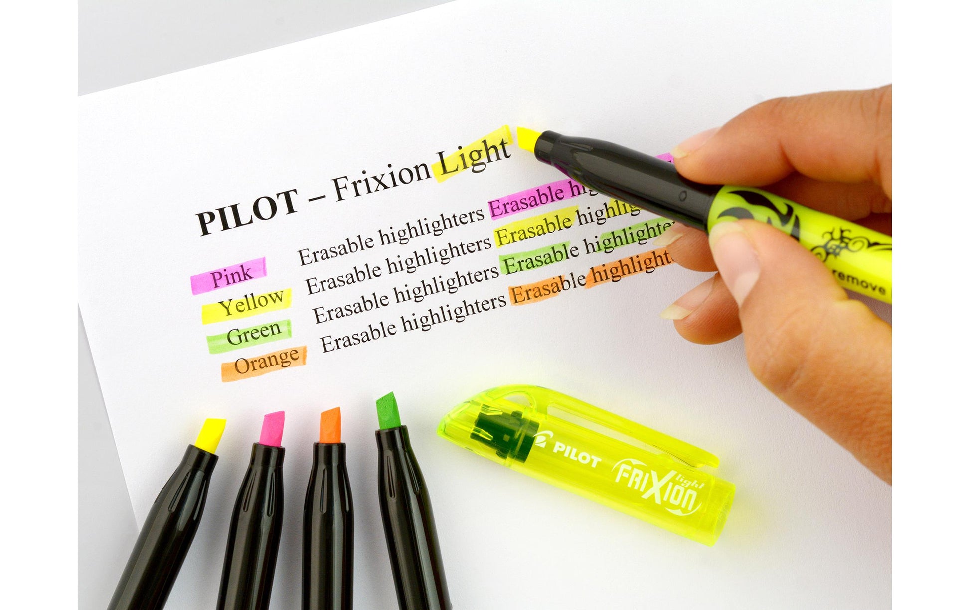 Pilot FriXion Light Textmarker Grün – Keilspitze, 3,3 mm, radierbar