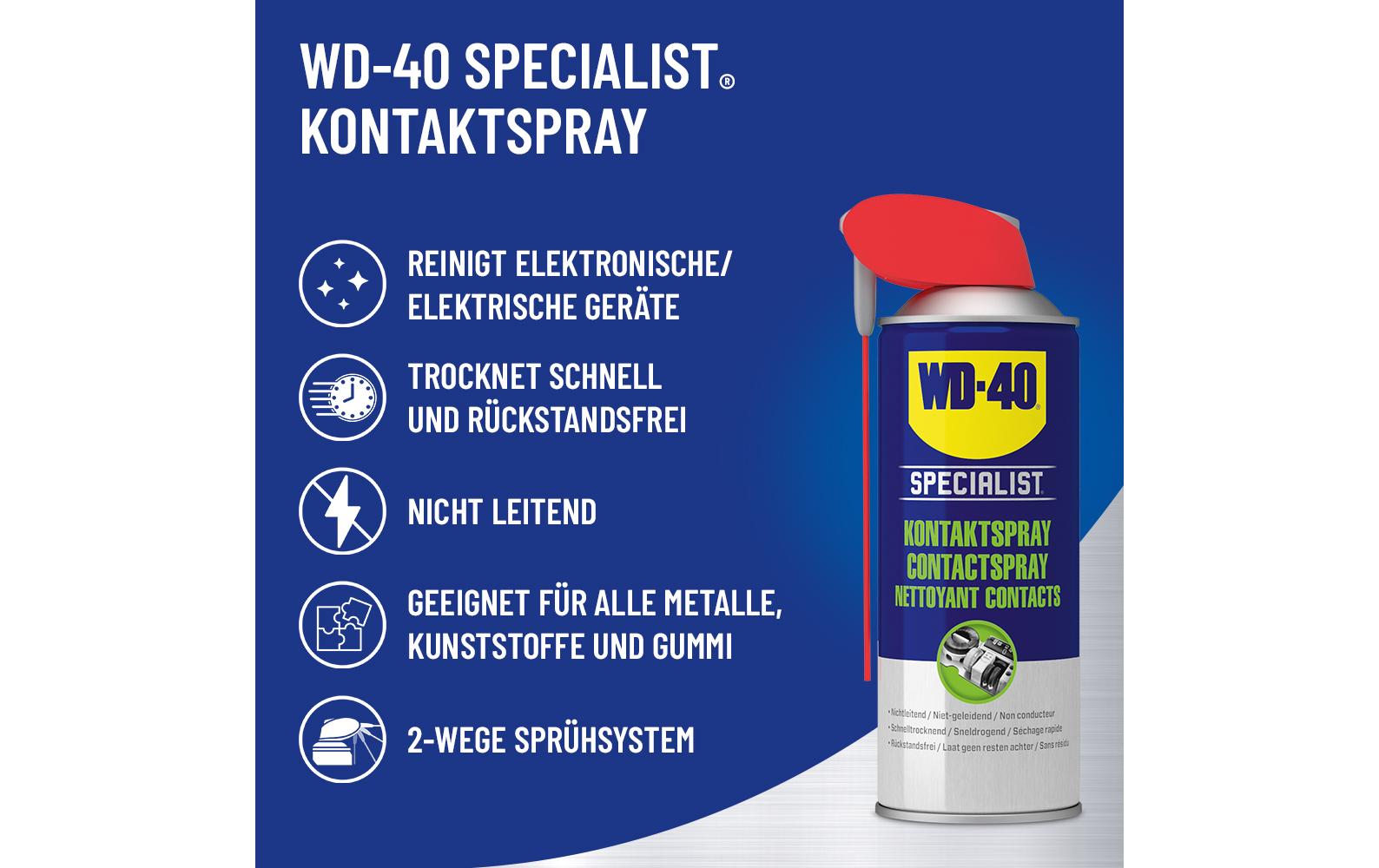 WD-40 SPECIALIST – Kontaktspray, 400 ml, Aerosol, für Metall