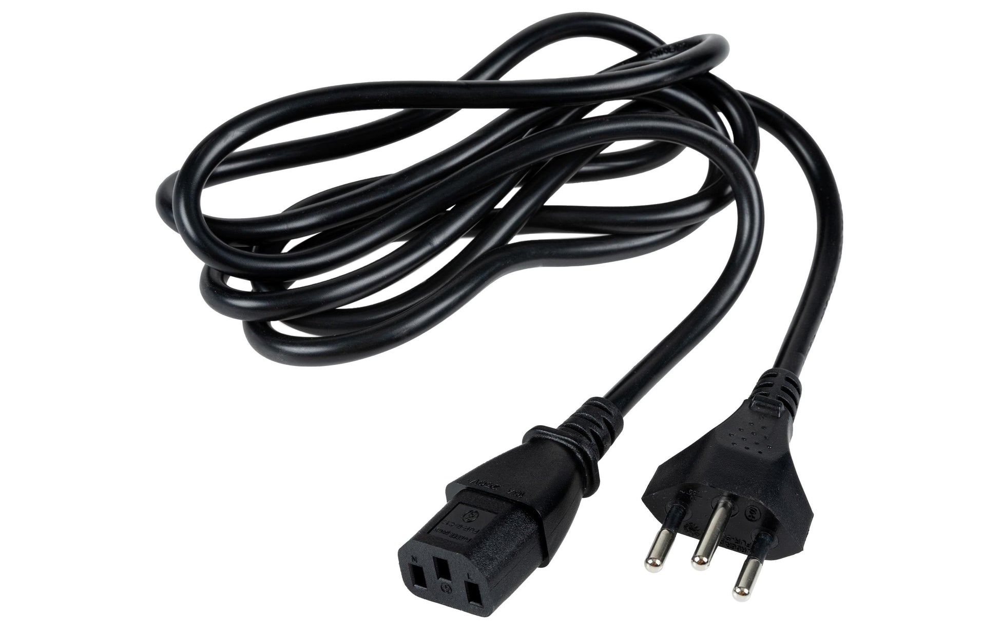 FURBER.power Netzkabel – T12–IEC C13, 1,8 m, 3×0,75 mm², 230 V/10 A, schwarz