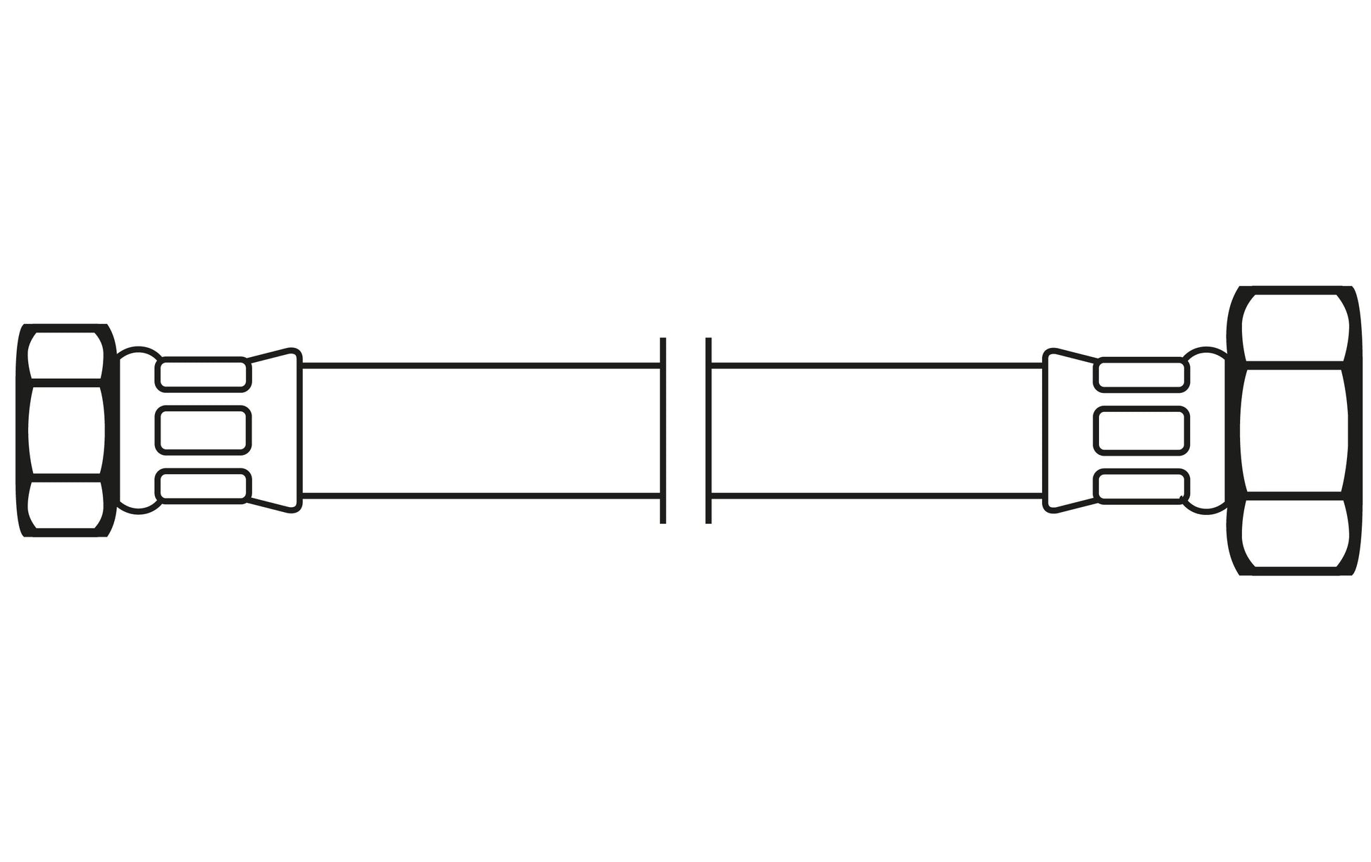 Flexo Anschlussschlauch – DN8, 3/8" IG x 1/2" IG, Länge 20 cm, Silbergrau