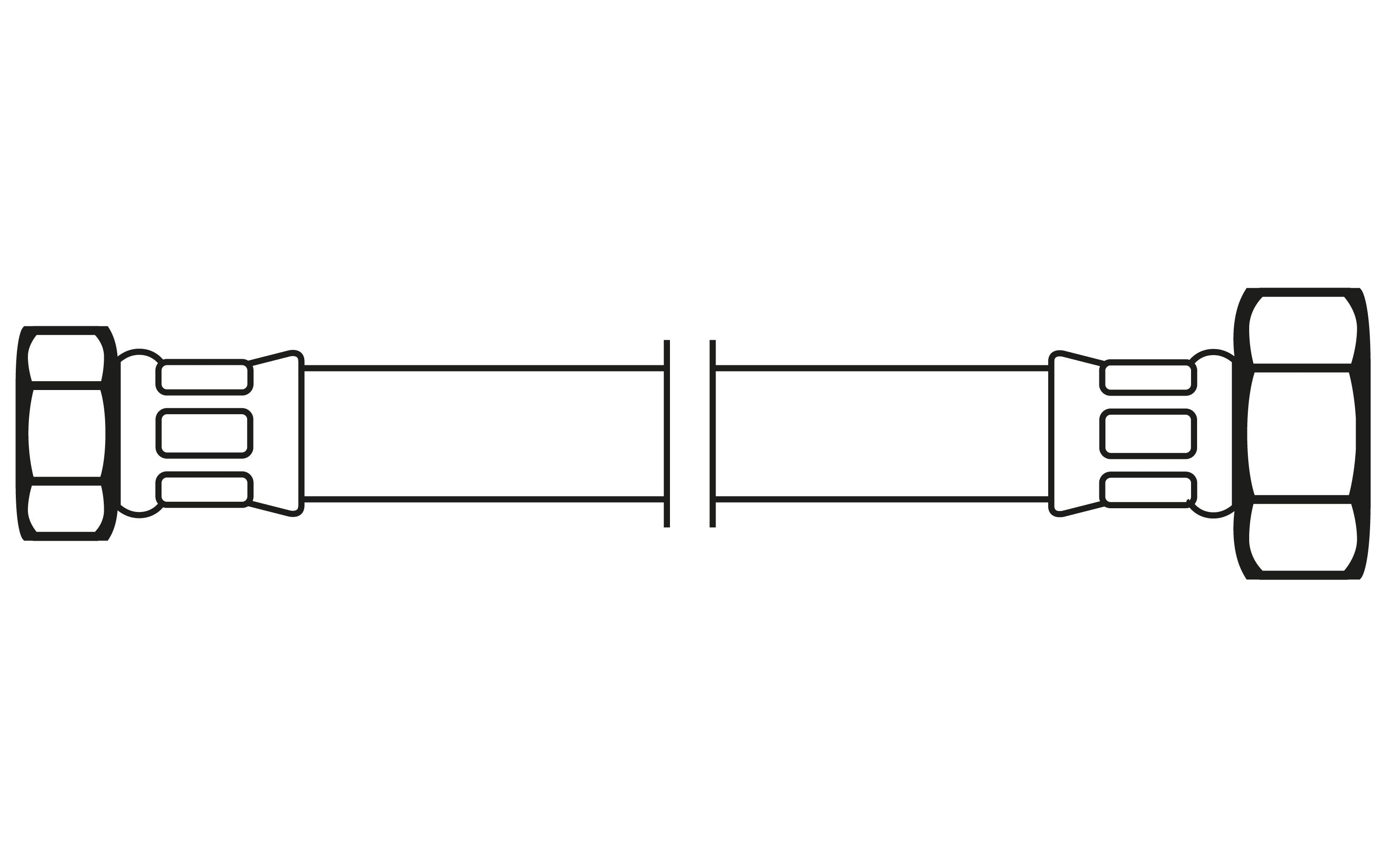 Flexo Anschlussschlauch – 3/8" IG × 1/2" IG, 50 cm, Silbergrau