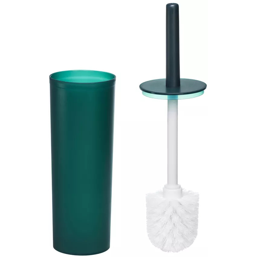 Diaqua WC-Bürstenset – Polypropylen, Grün, Transparent, mit Deckel, Kopf austauschbar, H 38,5 cm, Ø 9,5 cm
