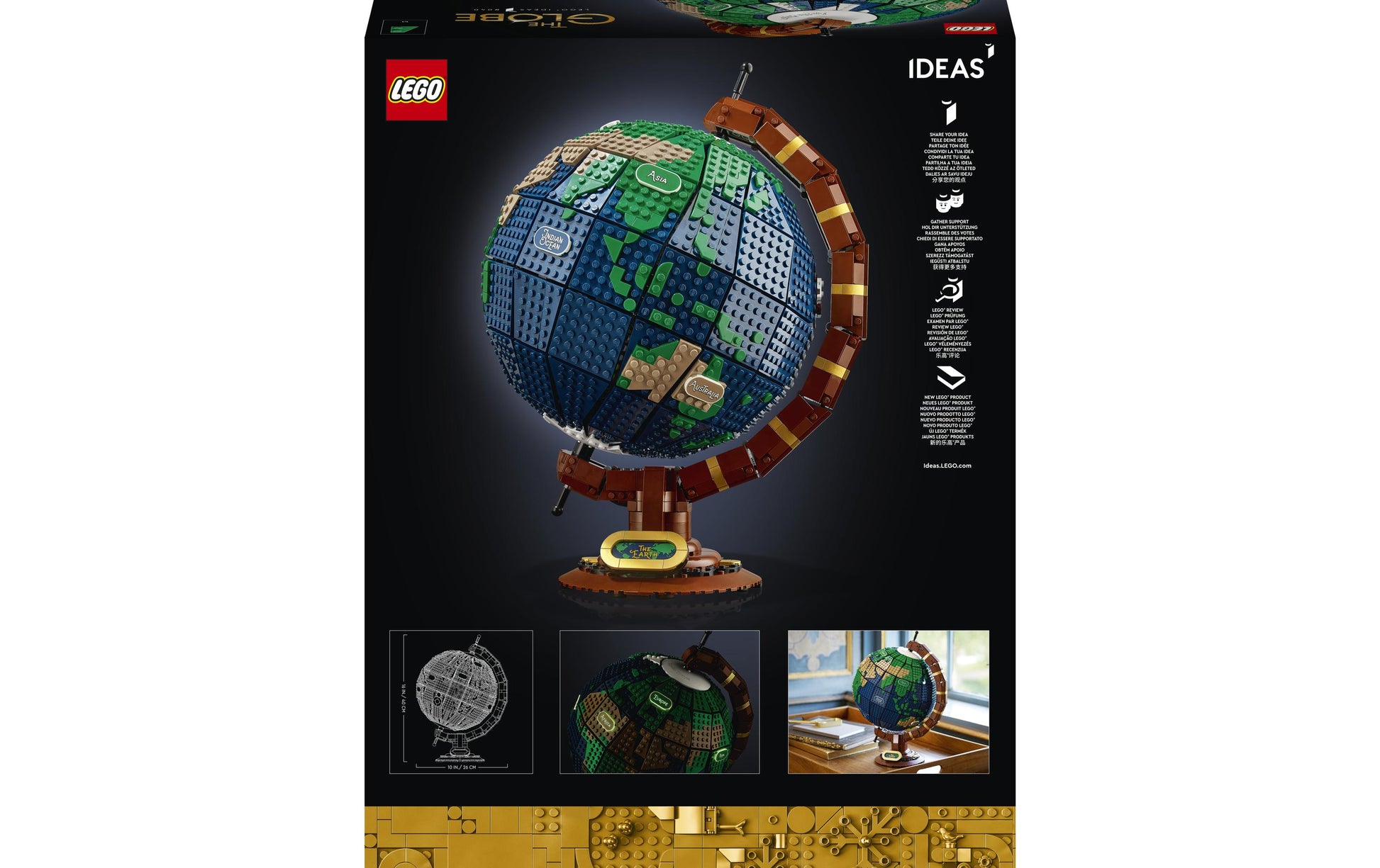 LEGO Ideas Globus 3D-Puzzle – 2585 Teile – 30 × 40 × 26 cm – ab 18 Jahren