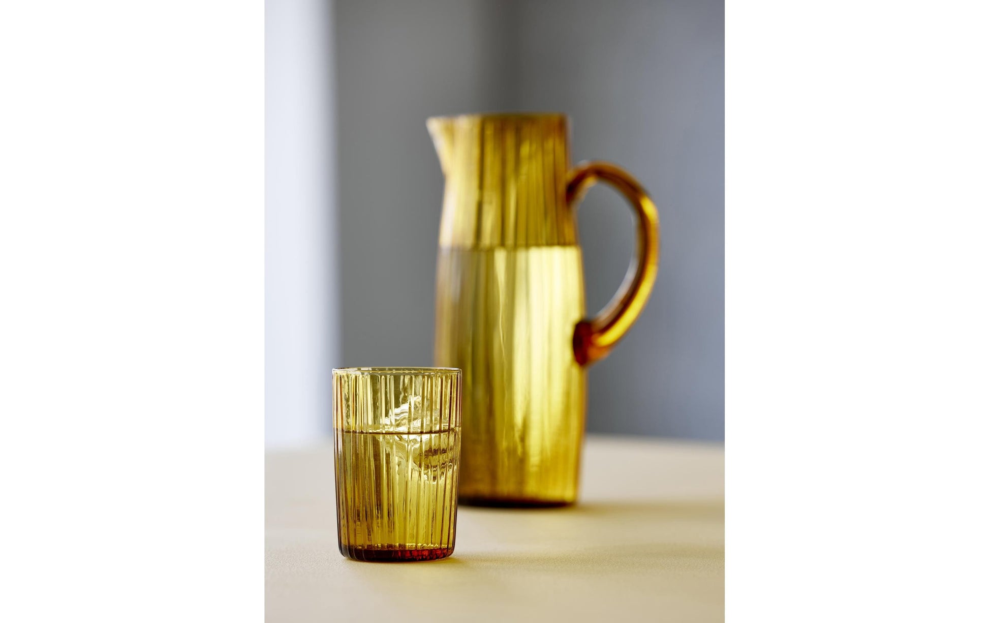 BITZ Kusintha Trinkglas – 4er Set, 280 ml, Ø 7,0 cm, Kristallglas, Bernstein, spülmaschinenfest