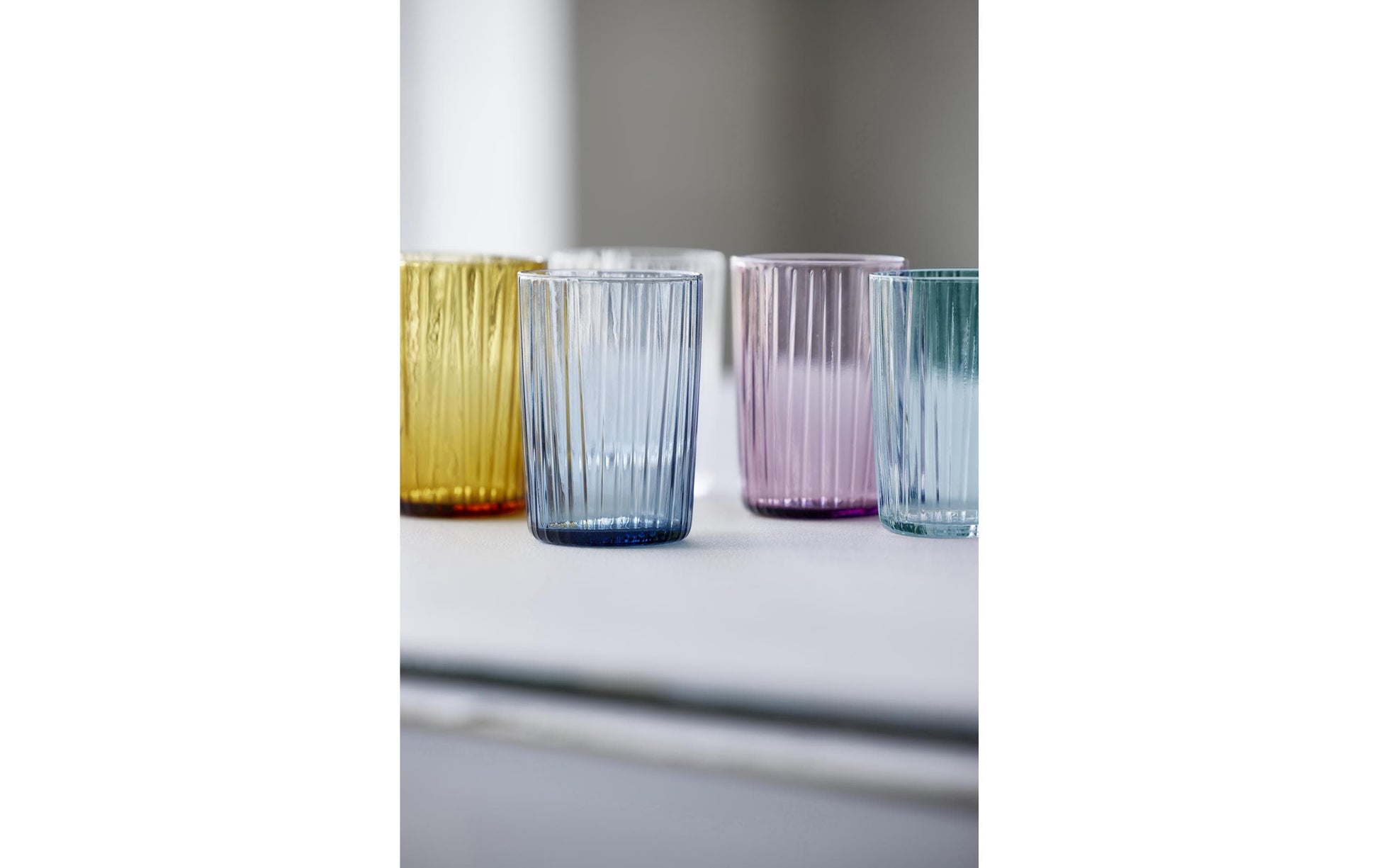 BITZ Trinkglas – 4er Set, 280 ml, Ø 7 cm, Kristallglas, Rosa, spülmaschinenfest