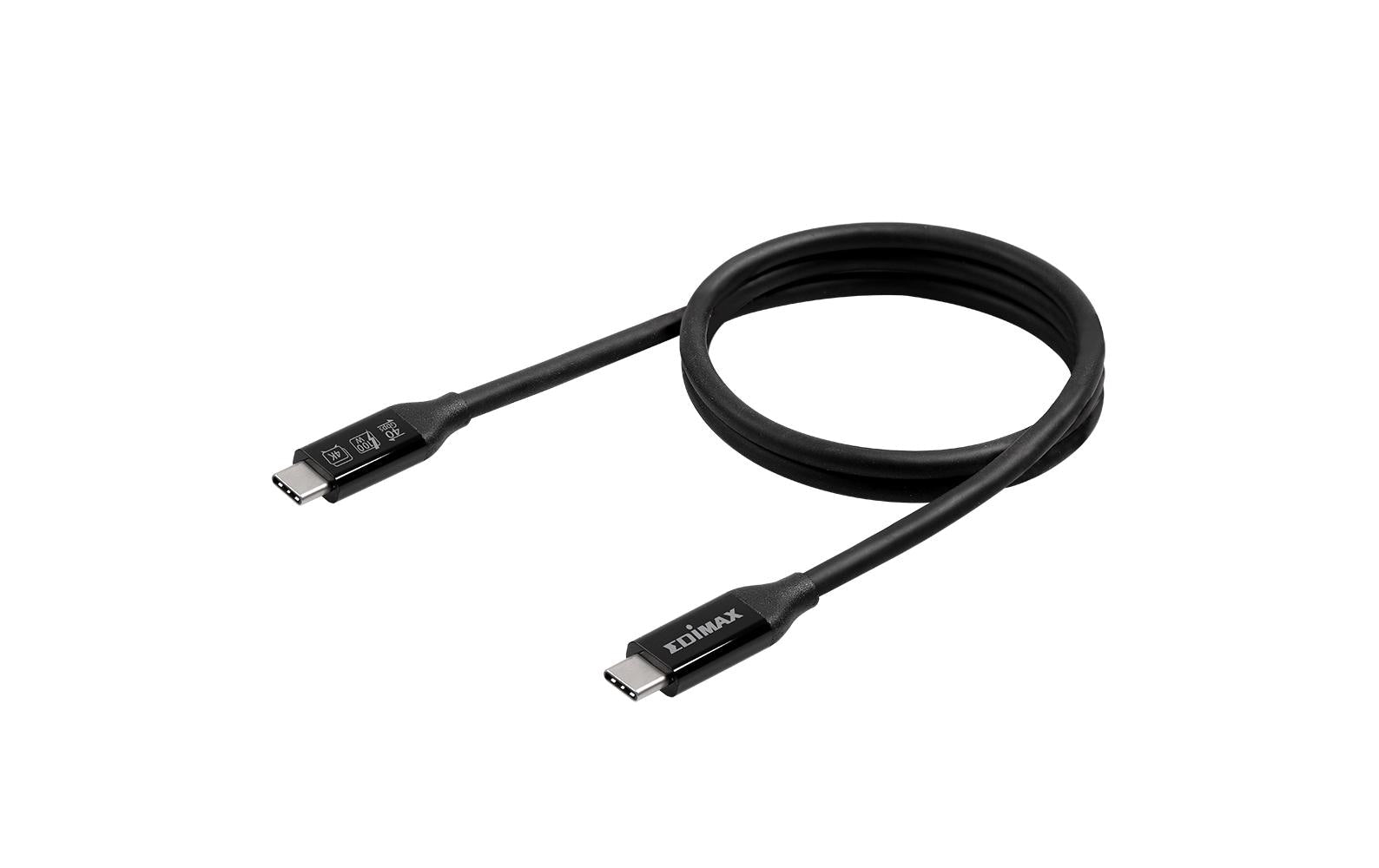 Edimax Thunderbolt 3 (USB-C) Kabel – 40 Gbit/s – 3 m – PD 240 W – DP Alt Mode – TPE-Mantel – Schwarz