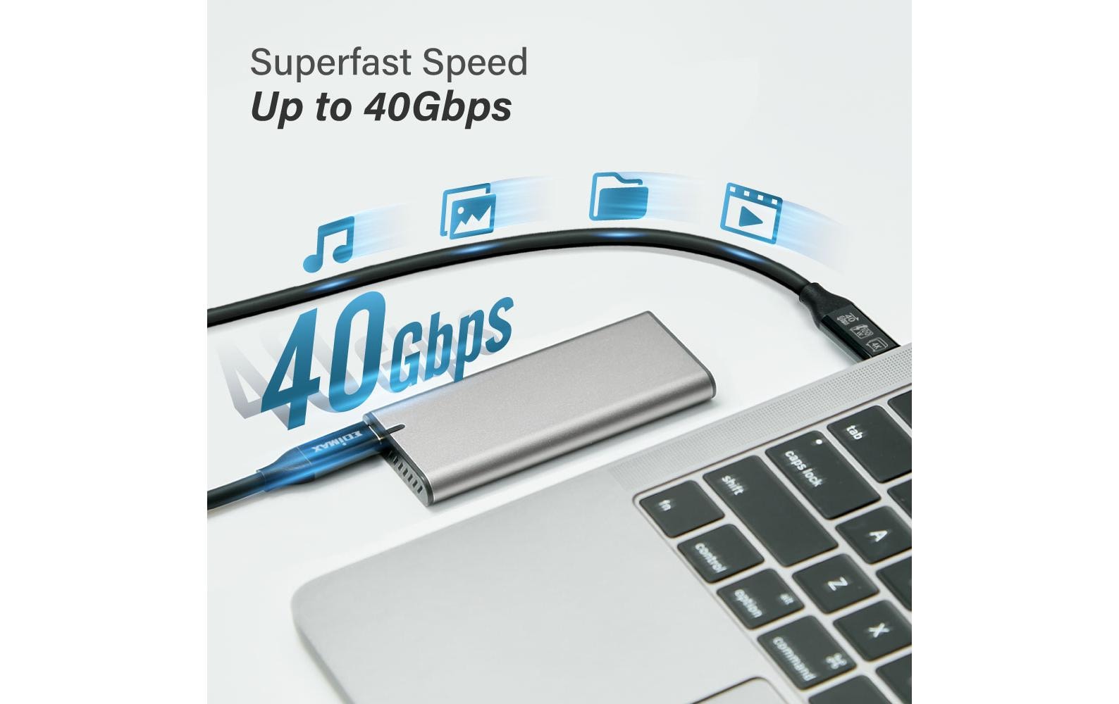 Edimax Thunderbolt 3 (USB-C) Kabel – 40 Gbit/s – 1 m – PD 240 W – TPE – Schwarz