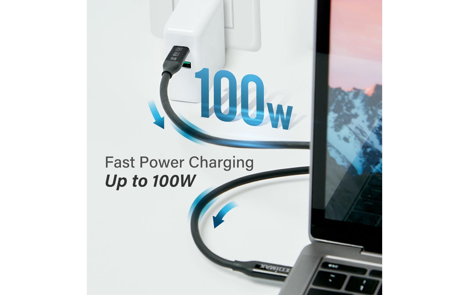 Edimax Thunderbolt 3 (USB-C) Kabel – 40 Gbit/s – 1 m – PD 240 W – TPE – Schwarz