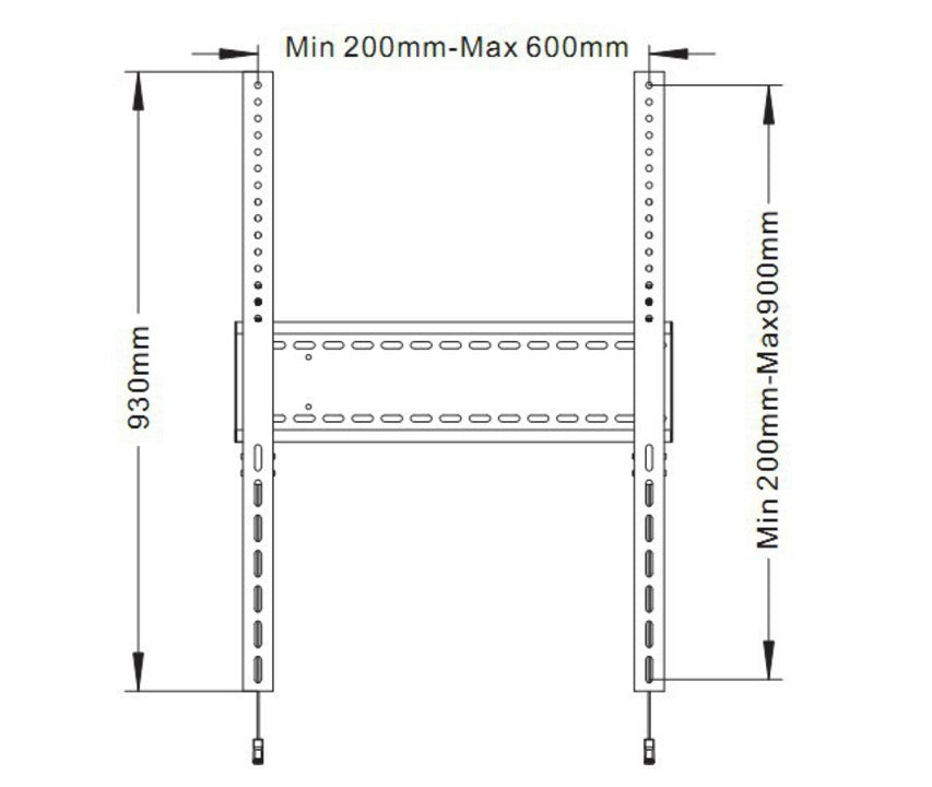 Multibrackets Wandhalterung, fix, für 84", VESA 1200×900, bis 125 kg, schwarz