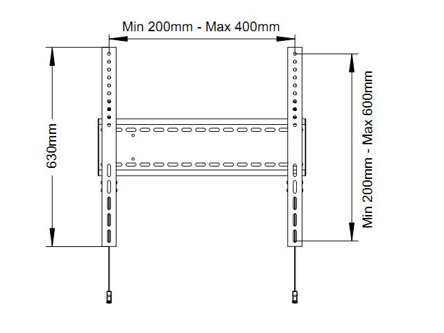 Multibrackets FIX Wallmount XXL – VESA 200 × 300–800 × 600 mm, Traglast 125 kg