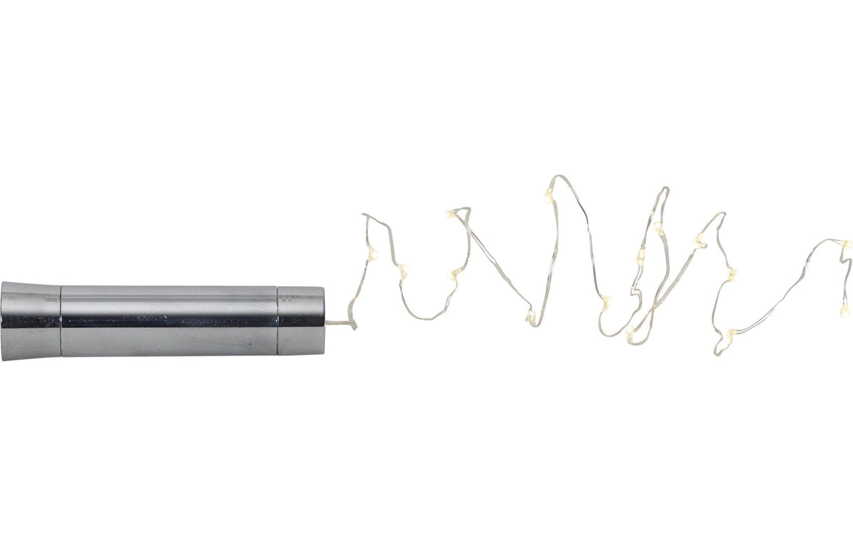 Star Trading Lichterkette Dew Drop – 75 cm, Warmweiss, Silber, Timer 6/18 h, Batteriebetrieb