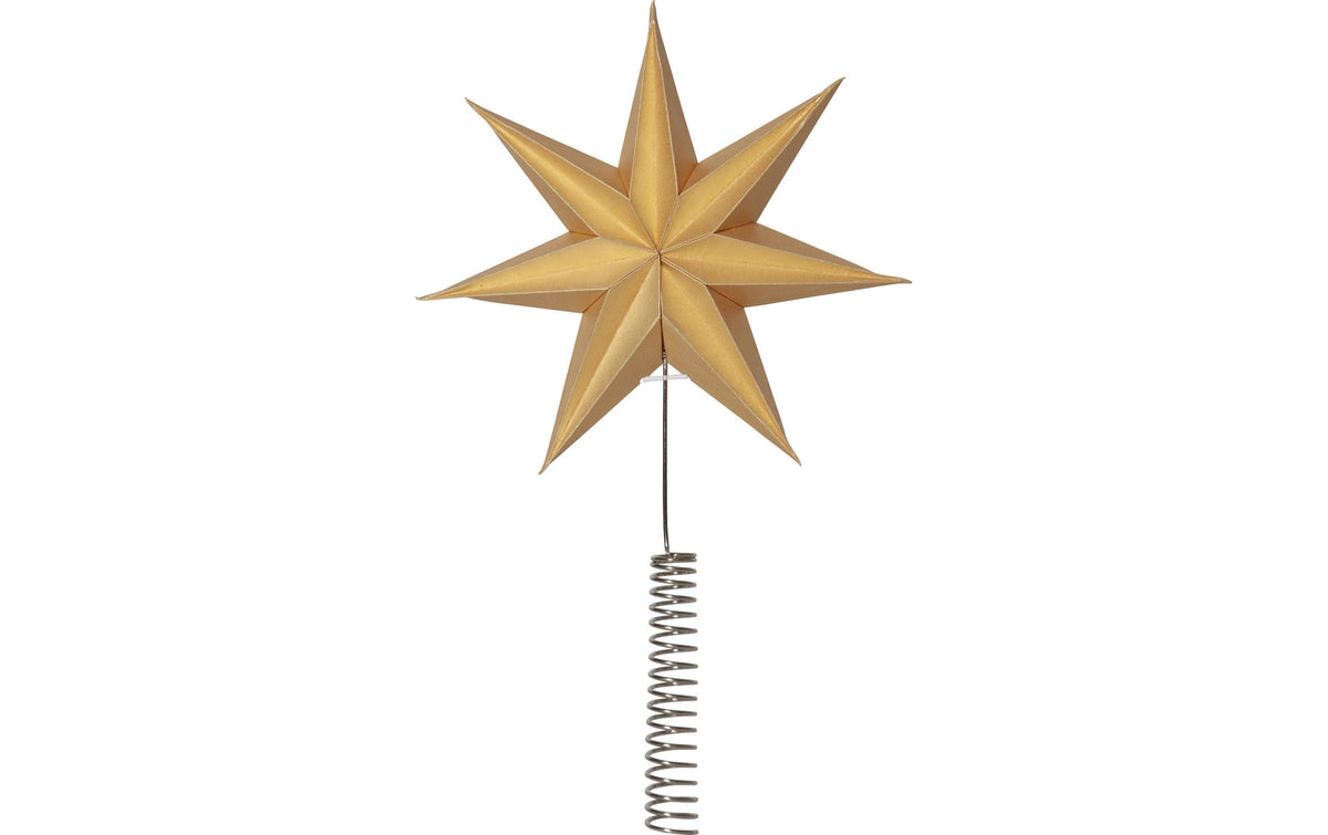Star Trading Baumspitze – 21 × 33 × 5,5 cm – Metall & Papier, Gold