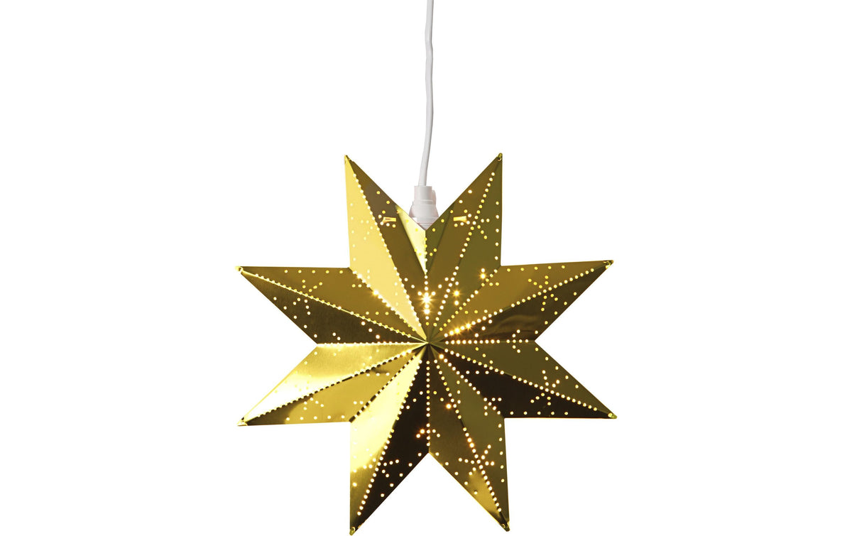 Star Trading Deckenleuchte Metallstern Classic – Ø 28 cm, 1-flammig, E14, 25 W max., gold