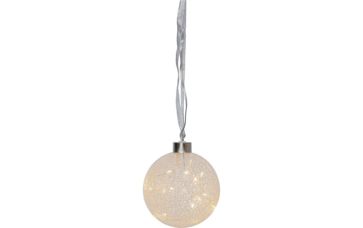 Star Trading Dekorationsfigur Glow Snow – Ø 10 × 11 cm, 0,3 W, Warmweiss, Transparent, Timer, Batteriebetrieb