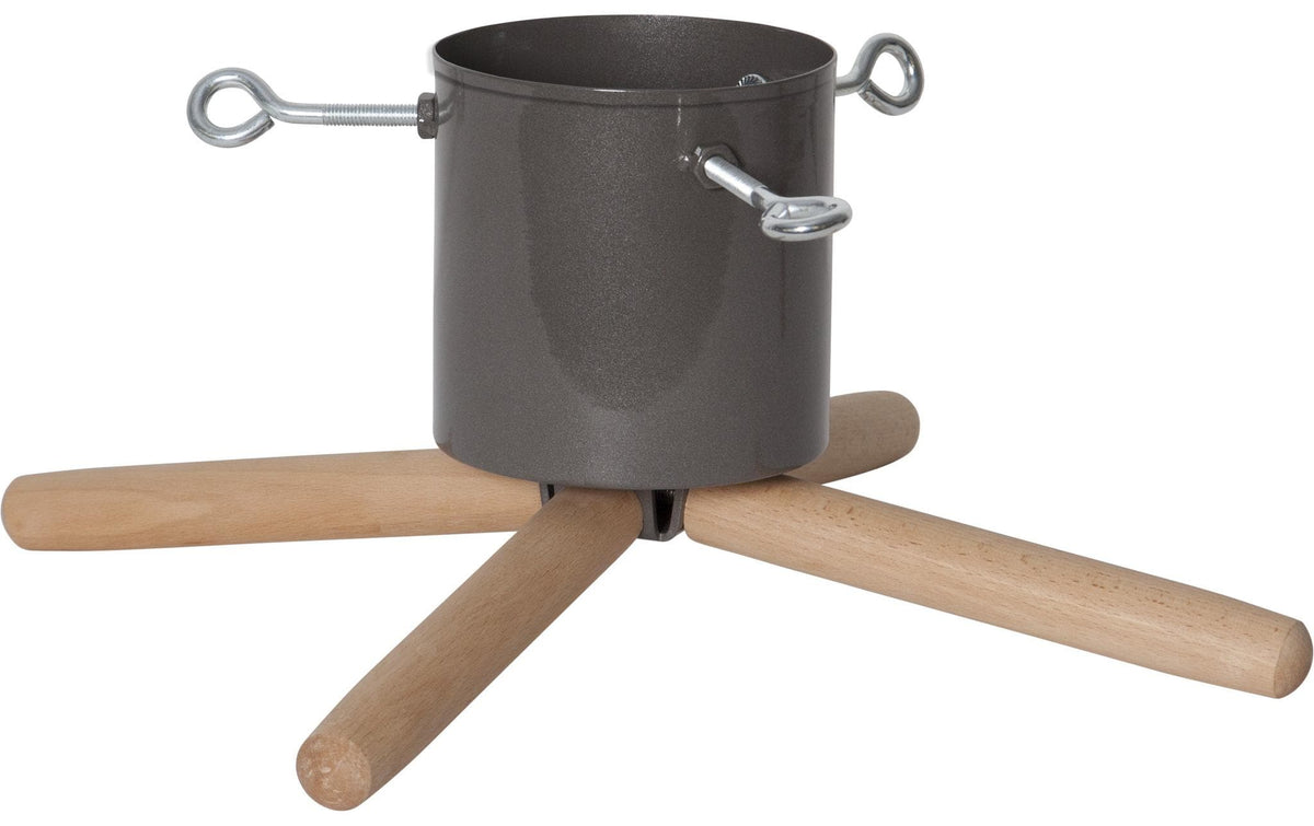 Star Trading Weihnachtsbaumständer – Ø 45 × 19 cm, 1000 ml – Holz, Grau