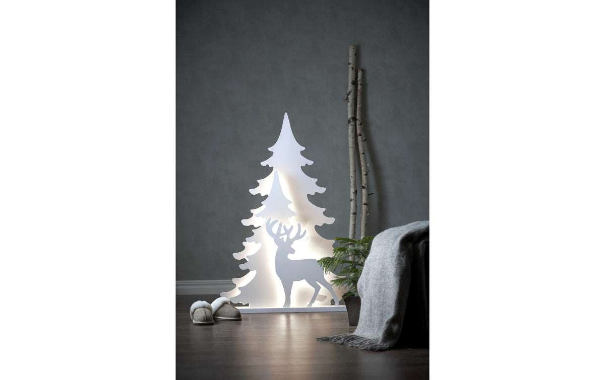 Star Trading Dekorationsfigur Grandy – 110 × 77 × 11 cm, 2,4 W, Kaltweiss, IP44, Weiss, 56 LEDs, Kabel 5 m