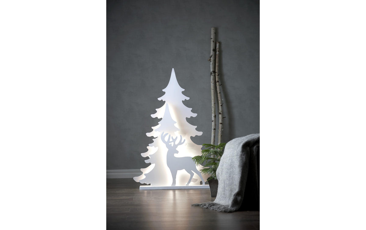 Star Trading Dekorationsfigur Grandy – 110 × 77 × 11 cm, 2,4 W, Kaltweiss, IP44, Weiss, 56 LEDs, Kabel 5 m