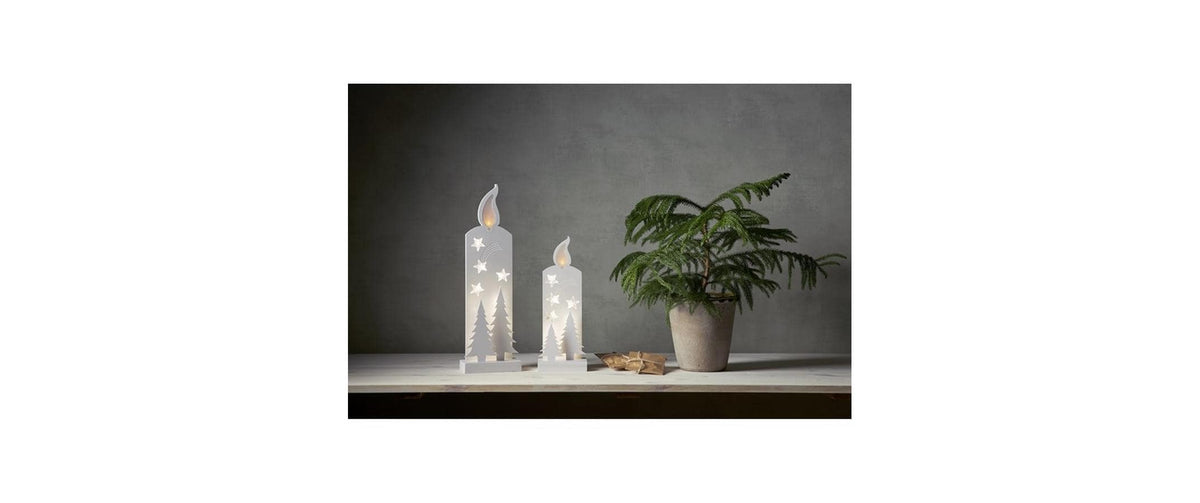 Star Trading Grandy Dekorationsfigur – 13 × 36 × 8 cm – Holz, Weiss, 12 LEDs