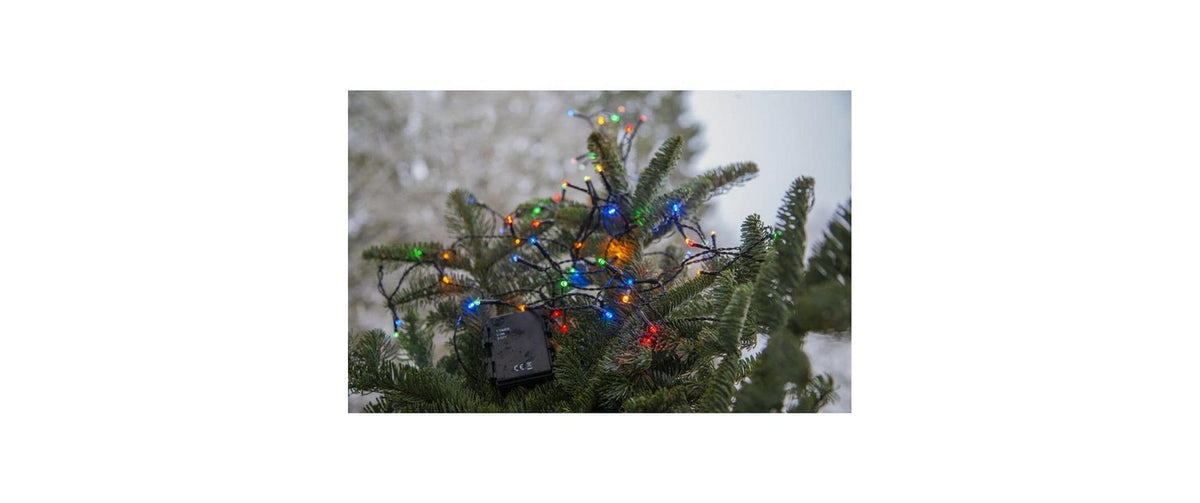 Star Trading Batteriebetriebene Lichterkette – 5,6 m – Mehrfarbig – IP44 – Batteriebetrieb – Timer – Schwarz
