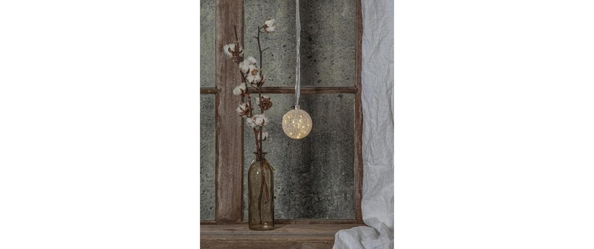 Star Trading Dekorationsfigur Glow Snow – Ø 10 × 11 cm, 0,3 W, Warmweiss, Transparent, Timer, Batteriebetrieb