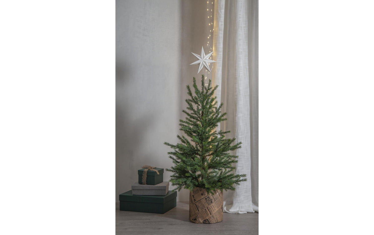 Star Trading Baumspitze – 21 × 33 × 5,5 cm – Metall & Papier, weiss