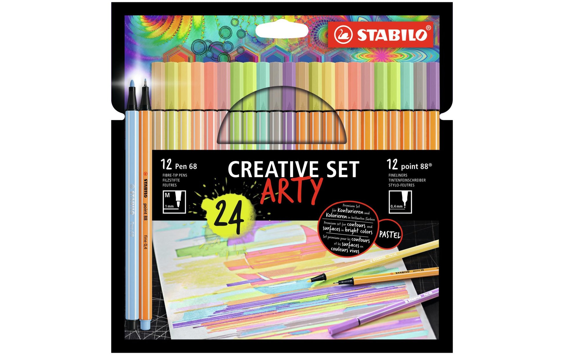 STABILO Filzstifte Pen 68 & point 88, Strichbreite 0,4–1,0 mm, 24 Farben