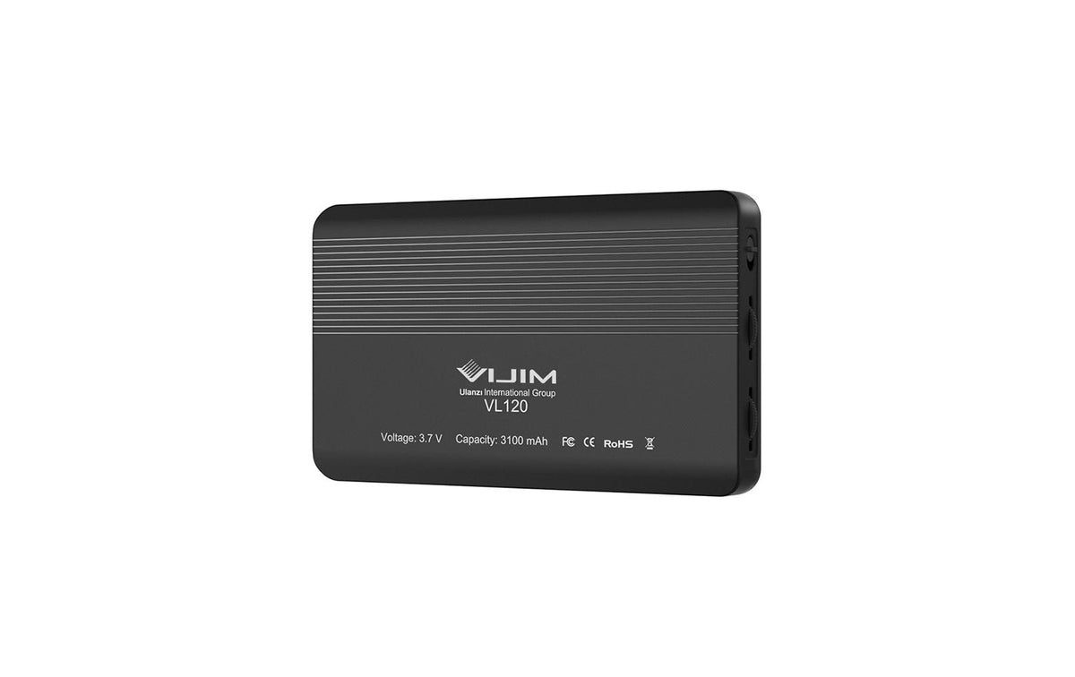 Vijim VL120 LED-Videolicht – 3200–6500 K, dimmbar – Li-Ion-Akku – Schwarz