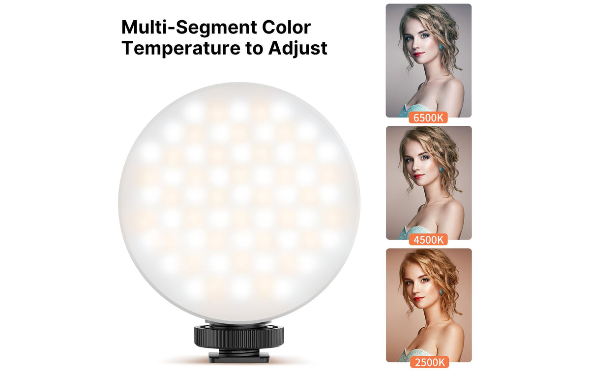 Vijim VL69 KIT LED-Videolicht – 800 Lux, 2500–6500 K, dimmbar – Schwarz – mit Saugnapf
