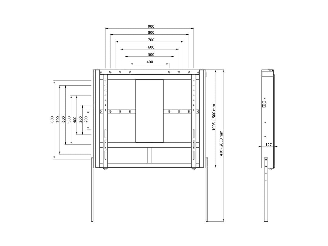 Multibrackets Motorisierte Wandhalterung für 90", VESA 1200×900, bis 80 kg, weiss