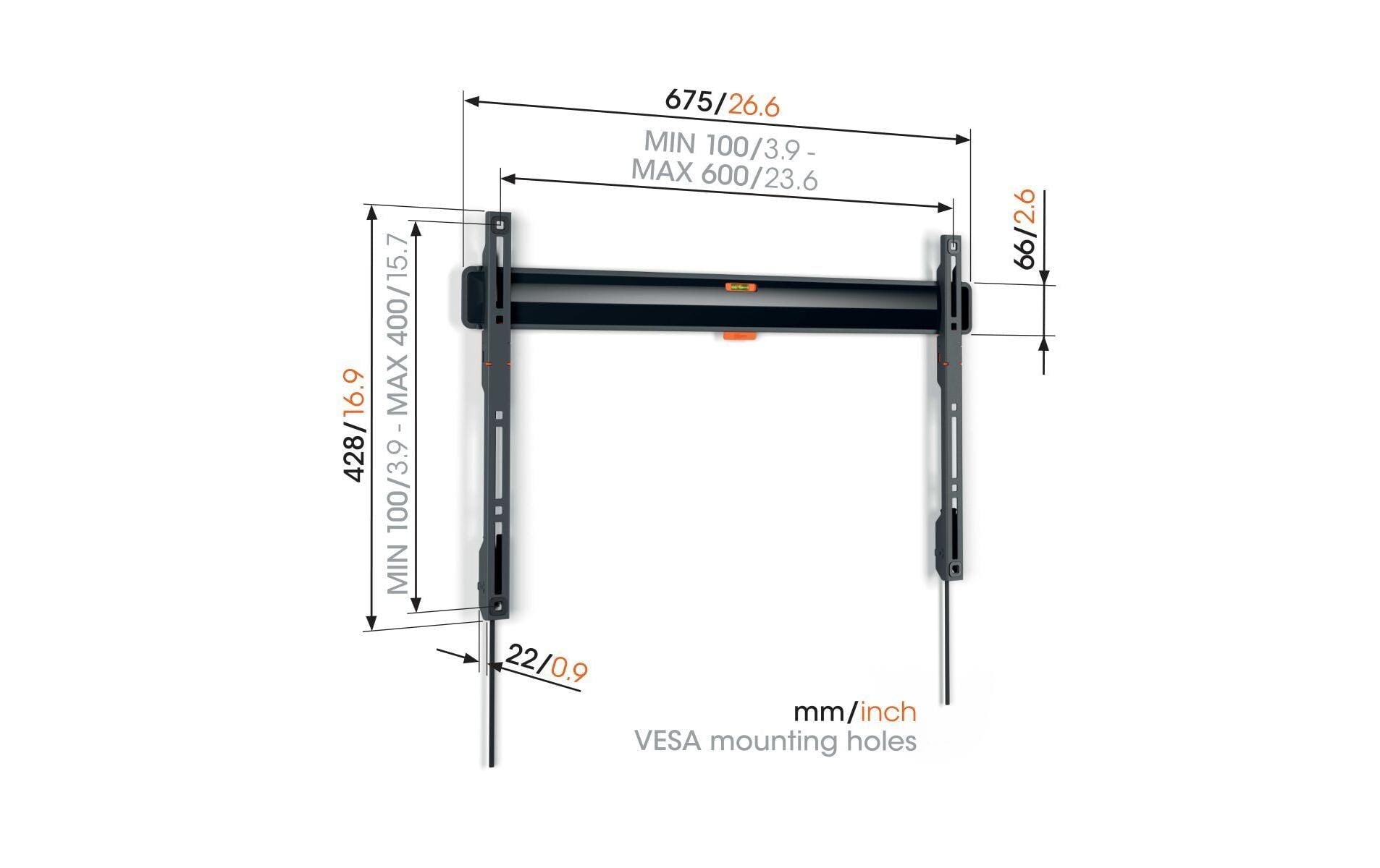Vogel's TVM3605B – Feste Wandhalterung für 41", VESA 200×300, bis 75 kg, schwarz